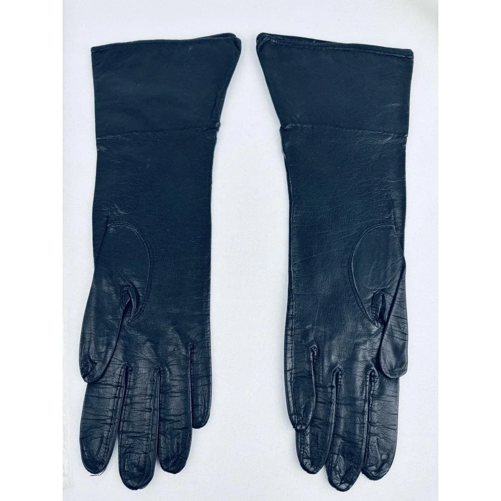 Vintage Black Leather Gloves Size 6 Van Raalte? Opera Classy Chic Driving